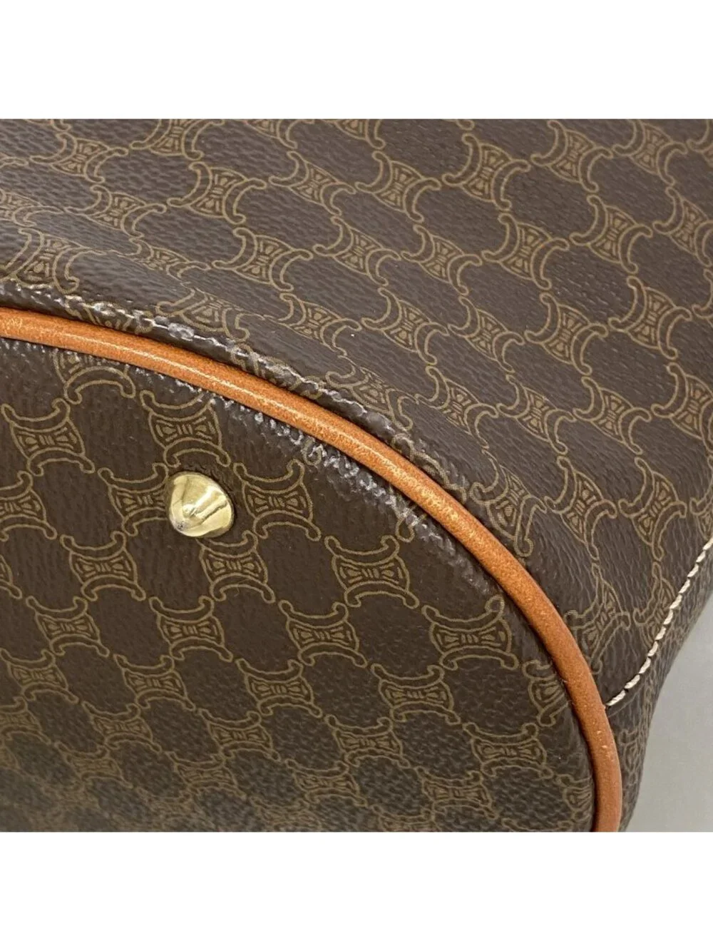Celine Tote Bag Macadam Brown Gold